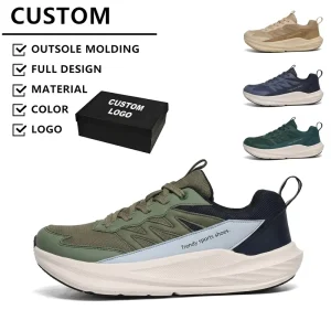 Men Wide Toe Box Walking Shoes Mesh Sneakers Low Top Lace Up Casual Breathable Lightweight Anti Slip Custom Logo