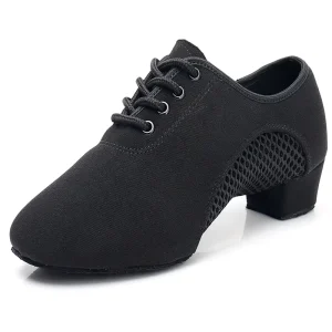 Men’s Adult Kids Modern Latin Dance Oxford Fabric + Mesh Soft Sole Ballroom Shoes