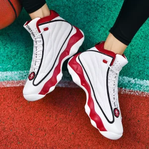 Men’s Basketball Shoes New Couple Casual High top Youth Big Children Students Practical Sports Lace Up Heightening Mesh Lining