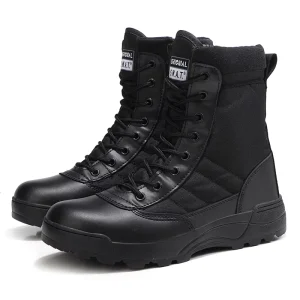 Mens Boots Hunting Boots Black Leather Boots High Top Boots for Men Anti Slip Boots Desert Boots
