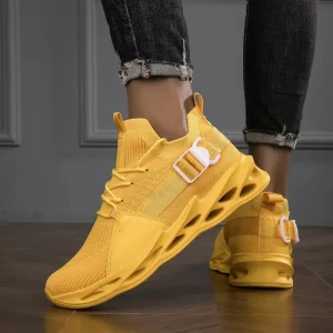 Men’s Casual High Top Sporty Breathable Mesh Knit Sock Shoes Slip On Lightweight Comfort Platform Height Spring Autumn Winter