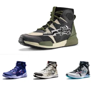 Men’s Casual Sneakers Breathable Patent Leather Upper Trendy Rubber for Outdoor Basketball Sports