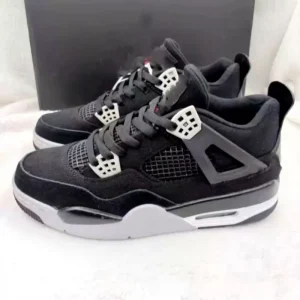 Men’s Genuine Leather Midsole Knitted Mesh Retro Basketball Sneakers Black Grey Air Cushion Anti-Odor Casual Walking Shoes