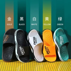 Men’s Slide Sandals Open Toe Breathable PVC Summer Indoor Non slip Thick Bottom