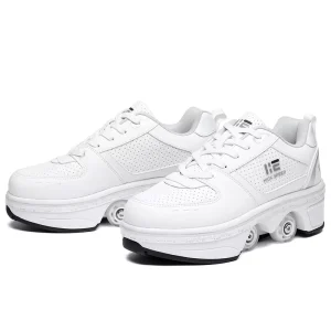 Men’s and Women’s Sports Shoes Fashionable Unisex Sports Shoes with Wheels Dual purpose Skating and Casual Shoes
