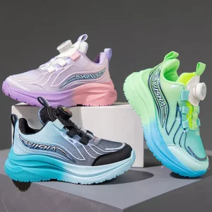 Mesh Basketball Running Shoes Kids Fashion Breathable Joggers Boy Footwear Girls Light Weight Rubber Outsole Anti Slip