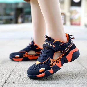 Mesh Kids Shoes Breathable Comforthable Children Sport Shoes Outdoor Boys Basketball Sneakers Hollow Out Gym Shoes