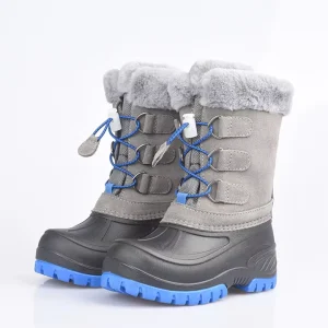 Mid Calf Water Resistant Anti Slip Resistant Fur Warm Lining Winter Kids Snow Boots