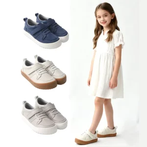 Minimalist Casual Kids Barefoot Shoes Breathable Leather Flat Ergonomic Walking Shoes for Children