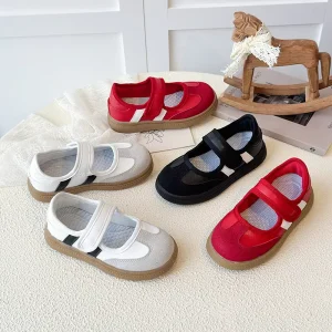 Minimally Casual Black Red White New Style Soft Non Slip Breathable Lightweight Comfortable Children’s Casual Shoes