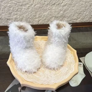 Mongolian Fur Boots Winter Ladies Snow Shoes Faux Fur Boots Fake Fur Long Boots for Kids
