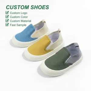 Multi-Color Floral Pattern Kids Slip-on Canvas Sneakers Breathable TPR Outsole Lightweight Anti-Slip Unisex for 2-8Y