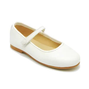 Nappa Leather Classic Stylized Little Mary Jane Shoes With Adjustable Strap and Button for Toddler Girls