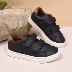 Neutral PU Leather Casual Children’s Shoes with Anti-slip Design, Comfortable and Breathable Mesh Lining, Reinforced Structure