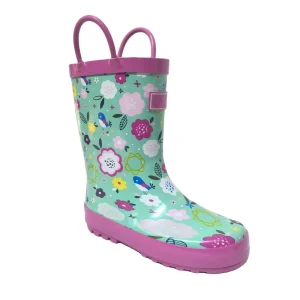 New Arrival Anti Slip Spring Flower Design Rain Boots for Girls