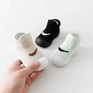 New Arrival Baby Infant Cotton Knitted Shoes Non-slip Soft Soles Toddler Cute Kids Walking Shoes Mesh Crib Shoes