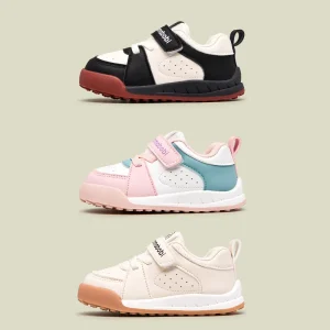 New Arrival Breathable Unisex Soft Pu Leather Kids Children Sports Casual Sneakers Shoes
