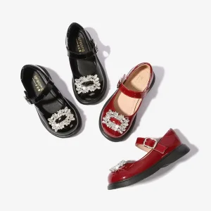 New Arrival Children Kids Red Dancing Soft Flats Leather Princess Shoes for Girl