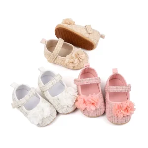 New Arrival Flower Design Soft Sole Newborn Infant Baby Girls Shoes