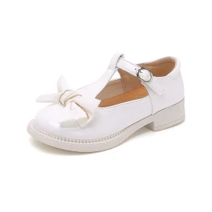 New Arrival High Quality Children Girl Dress Shoes Black PU Leather Bow knot School Shoes Party Shoes for Baby Girl