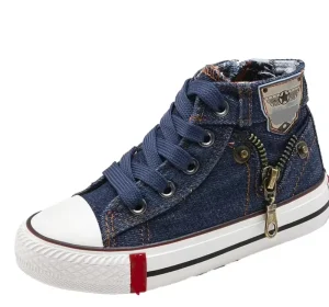 New Arrival High Top Canvas Sneakers for Kids Breathable Casual School Sports Shoes Non Slip Design for Boys Girls Autumn Summer