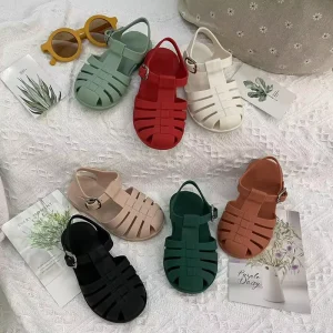New Arrival Kids Baby Summer Plain Sandals Children PVC Beach Sandals