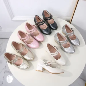 New Arrival Kids Princess Shoes Little Girls Elegant Party Dress High Heels Shoes for Children 31 38