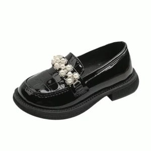 New Arrival Spring Autumn Children Girl Dress Shoes Black PU Leather Bow knot School Shoes Party Shoes for Baby Girl