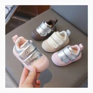 New Arrival Unisex Casual Shoes for Kids Baby Toddler Walking Shoes Non-Slip Striped Leather Board Mesh