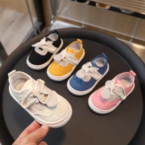 New Arrival Unisex Kids Canvas Shoes Summer K Style Cloth Shoes Boys Girls PVC Insole Indoor Use Kindergarten Spring Fall