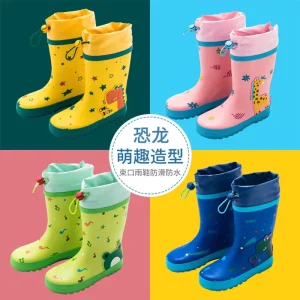 New Arrived Kids Rain Boots High Cute Cartoon Water Shoes Rubber Boots Animal Print Children Rain Shoes Botas Boys School