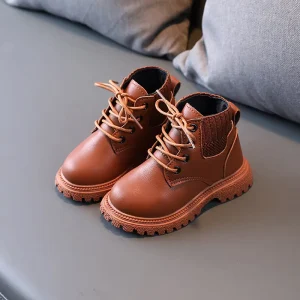 New Autumn Winter Kids Boots for Children Leather Waterproof Boots Girl Boys Soft Non-slip Fashion Short Boots