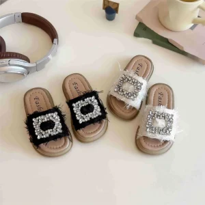 New Baby Shoes Summer Korean Style Crystal Princess Slippers for Girls