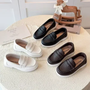 New Boutique Spring Autumn Children Outwear Pu Leather Solid Color Baby Boy Loafers Dress Shoes