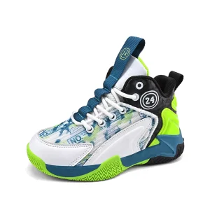 New Boys Basketball Shoes Thick TPU Midsole Non Slip Rubber Outsole Spring Autumn Summer Winter Children’s Trainer