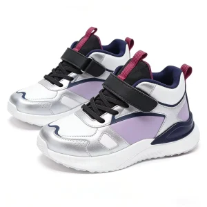 New Boys Girls High Frequency Printing Lightweight Mesh Walking Sneakers EVA Outsole Lace Up Big Kids Casual Shoes