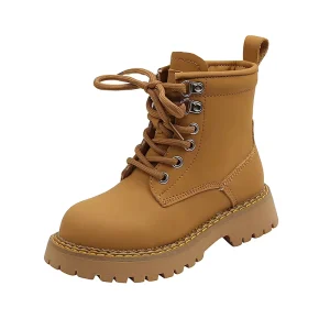 New Boys Leather Boots Genuine Leather Children Ankle Boots Girls Autumn Winter Baby British Style Kids Shoes