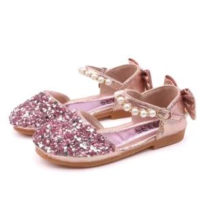 New Casual Lightweight Children’s Shoes Pearl Retro Kids Shoes Princess Pretty Comfortable Non slip Children Shoes Walking Style