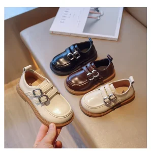 New Children Elegant Princess PU Leather Sandals Kids Girls Wedding Dress Party Dress Shoes for Girls School Student Shoes