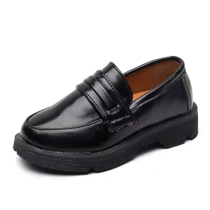 New Children Leather Shoes Boys Casual Fashion Nude Flats Kids School Student Shoes Soft Sole Girls Wedding Party Dress Shoes