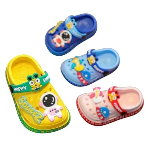 New Children’s EVA Astronaut Cartoon Slippers Unisex Summer Home Cute Toddler Hole Shoes Soft Sole Lightweight