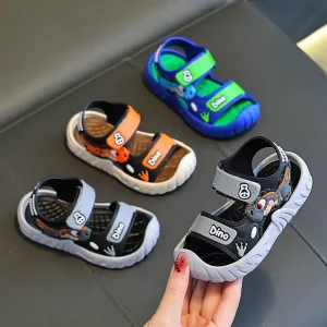 New Children’s Sandals Boys Summer New Model Small Medium Large Children Students Soft-soled Slip-on Non-slip Beach Shoes