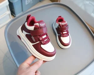 New Children’s Sports Shoes Girls’ White Shoes High Top Boys’ Casual Soft Soled Baby Shoes