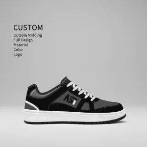 New Custom Black White Skate Children Sneakers Retro Low top Design Breathable Lightweight Anti Slippery Unisex Street Fashion
