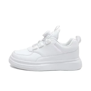 New Custom White Kids Student Shoes Charity Donation High Quality Rotate Button Back to School Shoes
