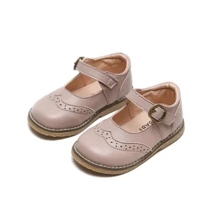 New Customization Popular Style Fashion Breathable Pu Leather Anti slip on Kids Shoes Flat Girls