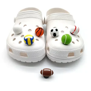 New Cute Kids PVC 3d Basketball Shoe Charms Sports Balls