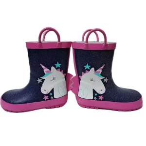 New Cute Unicorn Kids Shoes Rubber Children Girls Rain Boots