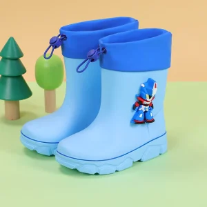 New Cute Waterproof Non Slip Fleece-Lined PVC Infant Kids Water Shoes Unisex Children’s Winter Rain Boots