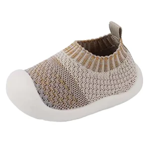 New Design Anti Slip Toddler Sock Shoes Baby Cotton Knitted Infants Socks with Rubber Sole Soft Pre Walker Slippers for Summer
